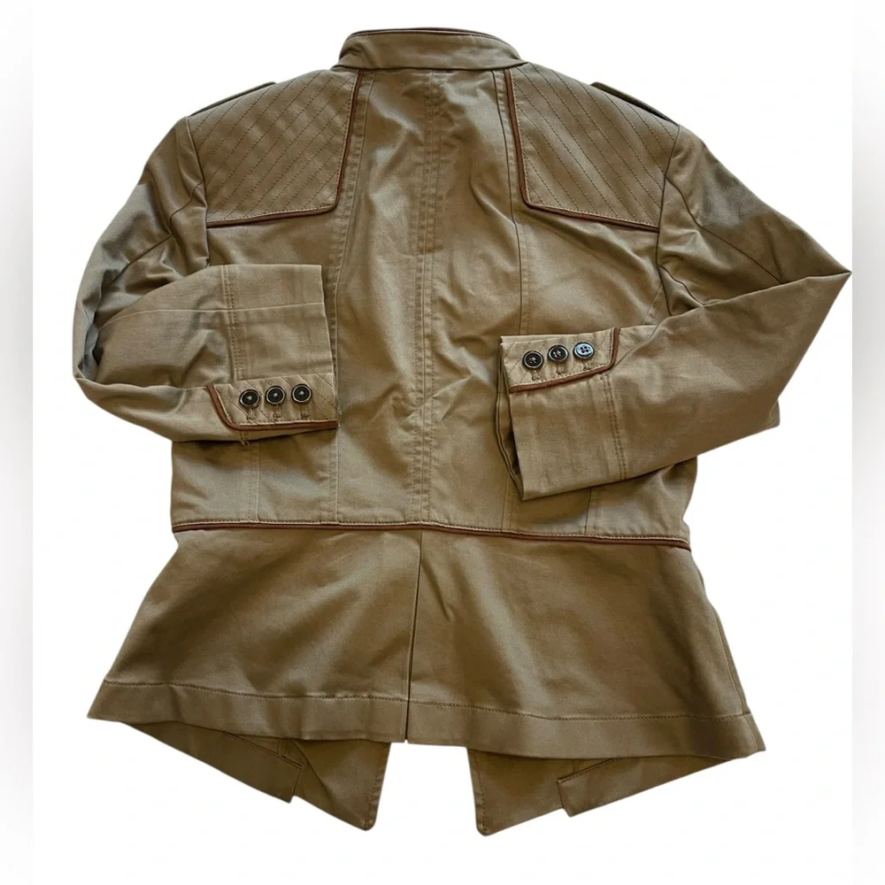 Women’s White House Black Market Utility Jacket Size 2‎ Military Mini Trench